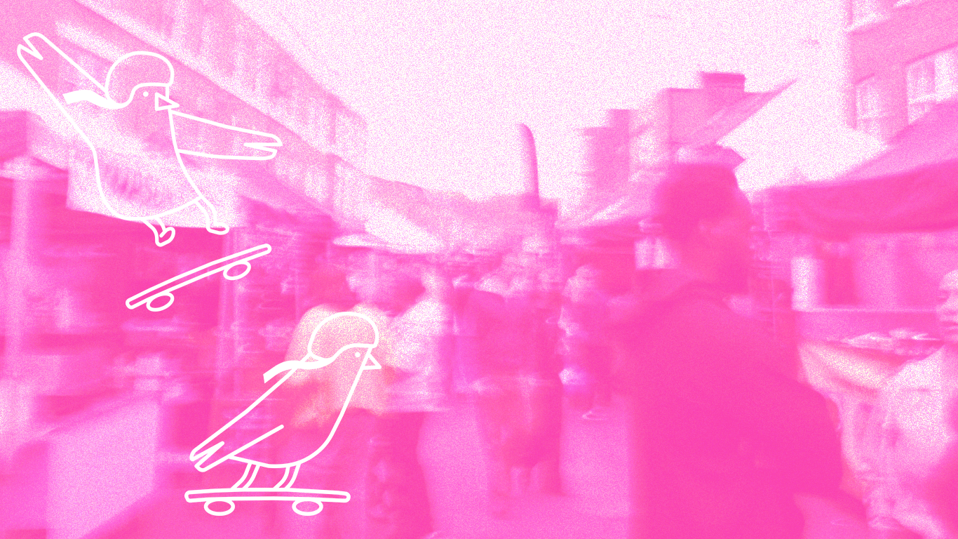Pink blurred market background